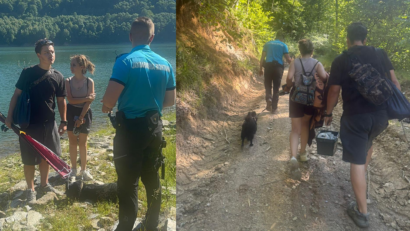 Doi turiști speriați de un urs pe un traseu din Caraș-Severin, ajutați de jandarmii montani