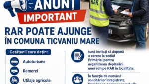 Centralizare pentru ITP în Ticvaniu Mare. Primăria colectează cereri pentru deplasarea unei echipe RAR în comună