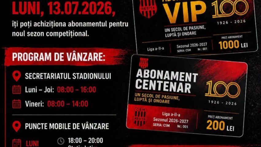 Suporterii CSM Reșița, invitați să fie alături de echipă și în noul sezon