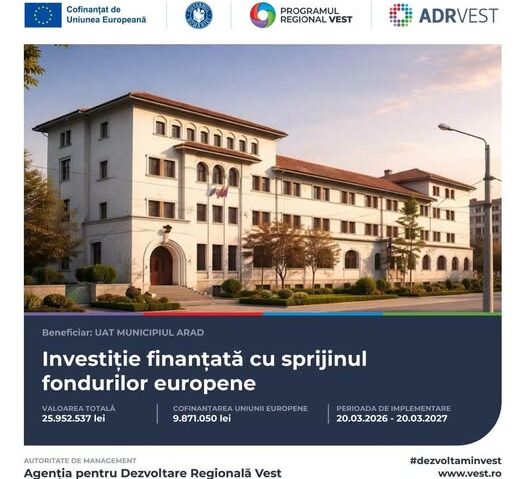 Elevii Colegiului de Arte „Sabin Drăgoi” din Arad revin în clădirea modernizată din această toamnă