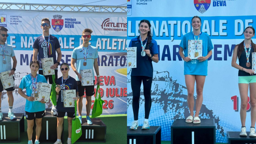Bilanț excelent pentru atletismul cărășean: 20 de medalii la competițiile naționale de la Deva