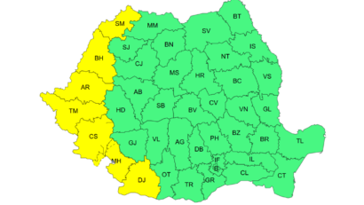 ANM: Val de căldură în intensificare. Caniculă de până la 39 de grade în vestul țării și Cod galben pentru Caraș-Severin