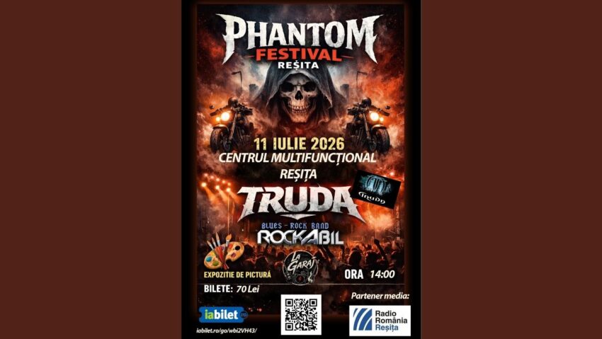 Phantom Festival Reșița 2026: rock, moto și artă pe 11 iulie, la Centrul Multifuncțional