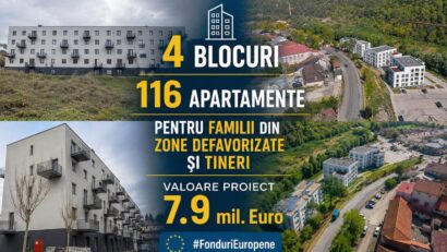 166 de familii din Reșița beneficiază de locuințe în condiții moderne. Investiții sociale de 7,9 milioane de euro