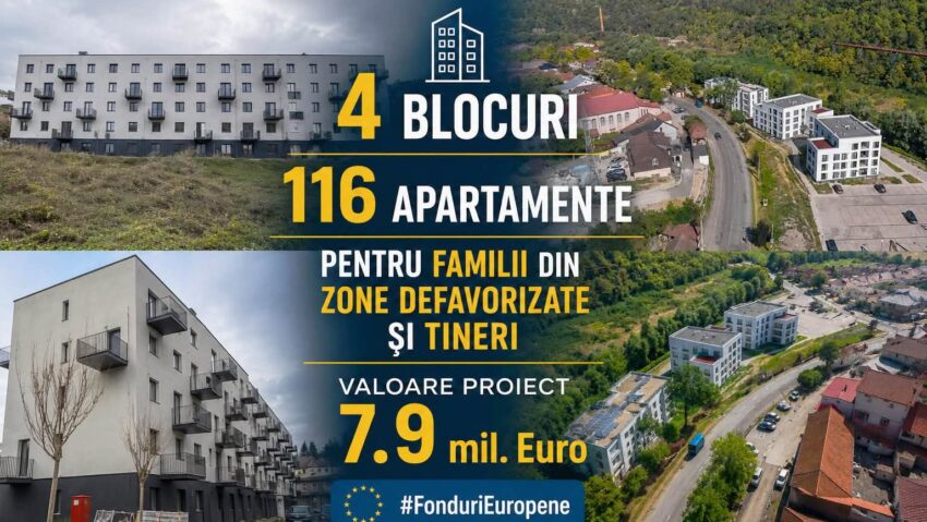 166 de familii din Reșița beneficiază de locuințe în condiții moderne. Investiții sociale de 7,9 milioane de euro