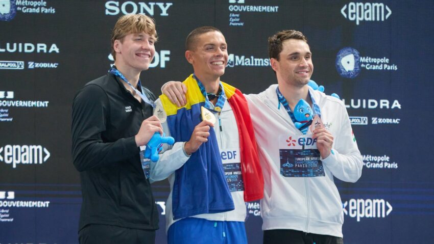 David Popovici, de neînvins! Al treilea aur european consecutiv la 100 m liber