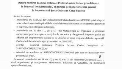 Carina Pristavu, numită inspector școlar general al Inspectoratului Școlar Județean Caraș-Severin