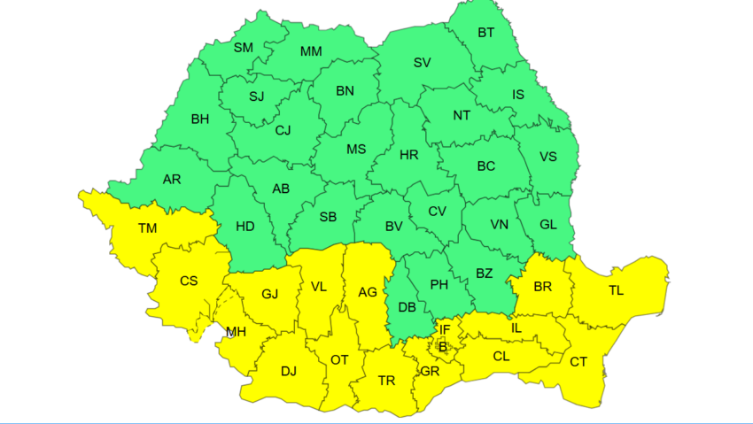 Cod galben de caniculă în Banat și alte regiuni. Temperaturile ajung la 37 de grade