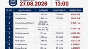 Primăria Reșița scoate la licitație mai multe terenuri din oraș. Ofertele pot fi depuse până pe 26 august