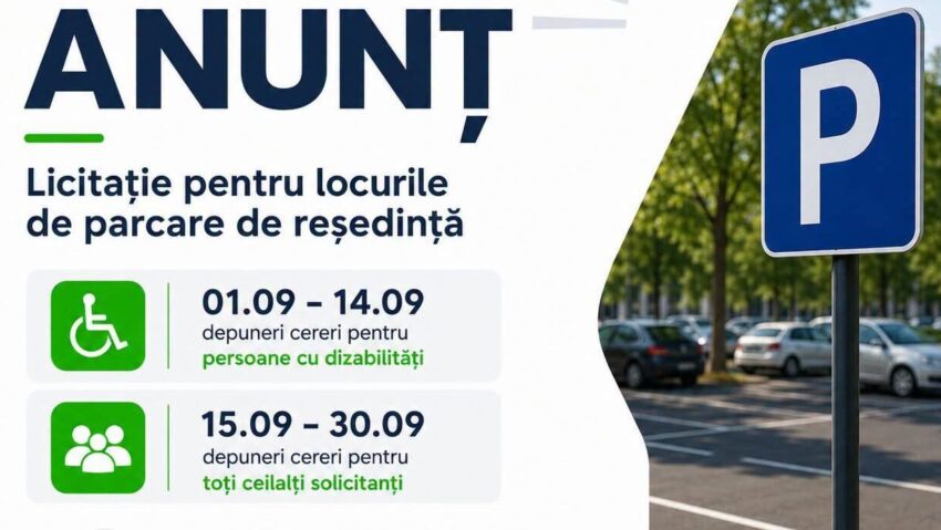 Licitație pentru locurile de parcare de reședință din Reșița
