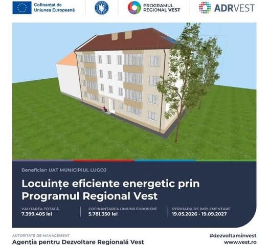 Două blocuri din Lugoj vor fi reabilitate energetic printr-o investiție de 7,4 milioane de lei