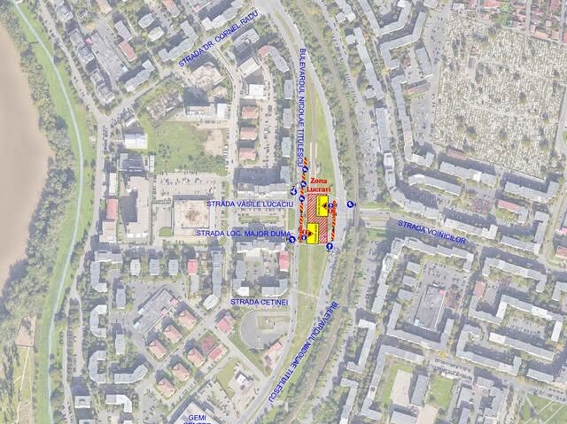 Restricții de trafic în Arad: circulația se închide timp de o lună în sensul giratoriu de pe Bulevardul Nicolae Titulescu