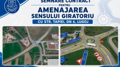 Sens giratoriu nou pe DN 6, la Lugoj. Contract de aproape 3,75 milioane de lei