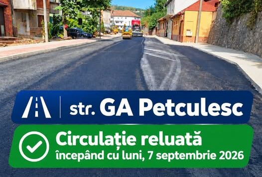 Circulația se redeschide pe strada G.A. Petculescu din Reșița, de luni, 7 septembrie