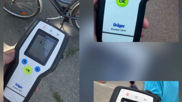 Biciclist din Reșița, depistat cu o alcoolemie de 1,11 mg/l. Cu o zi înainte avea 1,32 mg/l