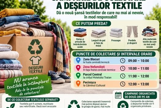 Băile Herculane organizează o nouă campanie de colectare a deșeurilor textile. Unde pot fi aduse hainele și materialele uzate