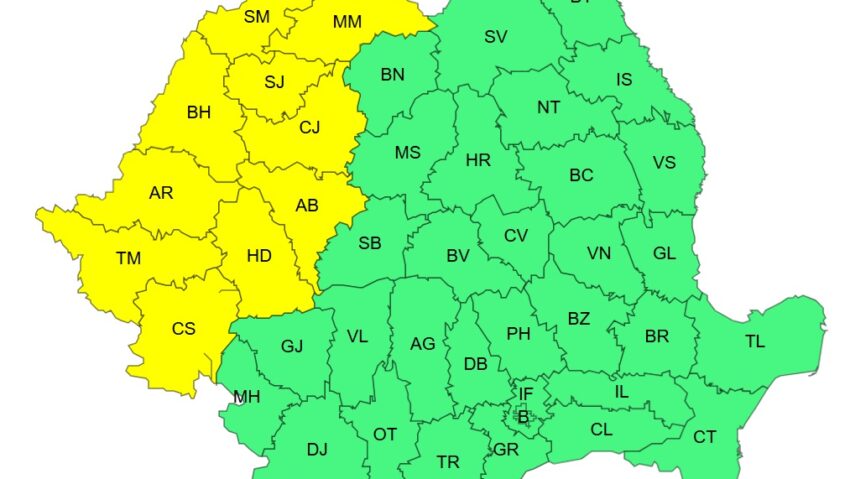 Cod galben de caniculă în Banat. Temperaturile ajung la 35 de grade C