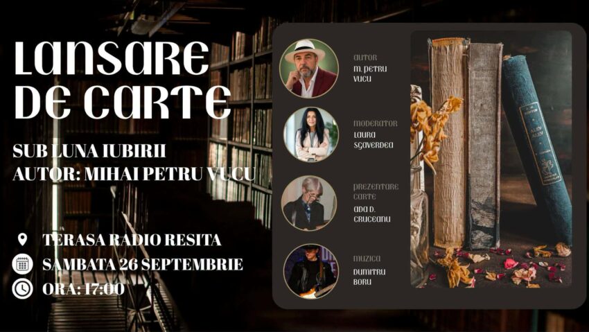 Lansarea volumului „Sub luna iubirii” de Mihai P. Vucu, la Radio Reșița