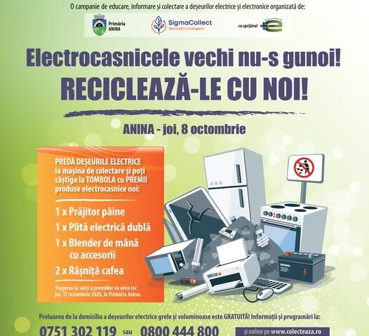 Campanie de colectare a deșeurilor electrice la Anina. Locuitorii pot câștiga aparate electrocasnice