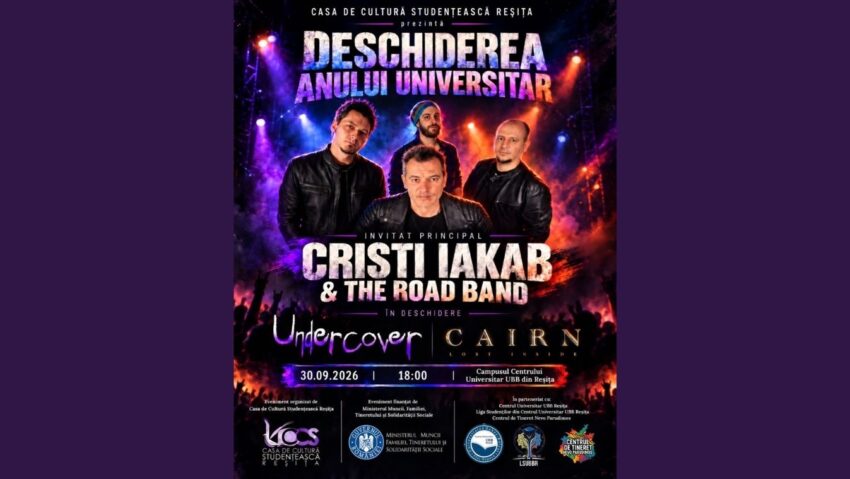 Concert pentru deschiderea anului universitar la Reșița. Cristi Iakab & The Road Band, cap de afiș