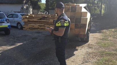 Peste 90 de metri cubi de material lemnos, confiscați în Caraș-Severin. Polițiștii au verificat transporturile prin SUMAL 2.0