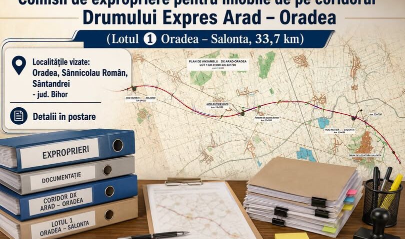 Exproprieri pentru Drumul Expres Arad–Oradea. Comisia de verificare a drepturilor de proprietate începe activitatea în septembrie