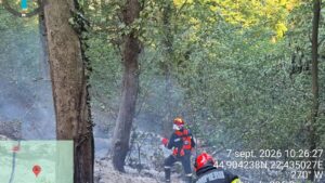 Incendii de vegetație și fond forestier în Caraș-Severin. Pompierii intervin la Băile Herculane și Delinești