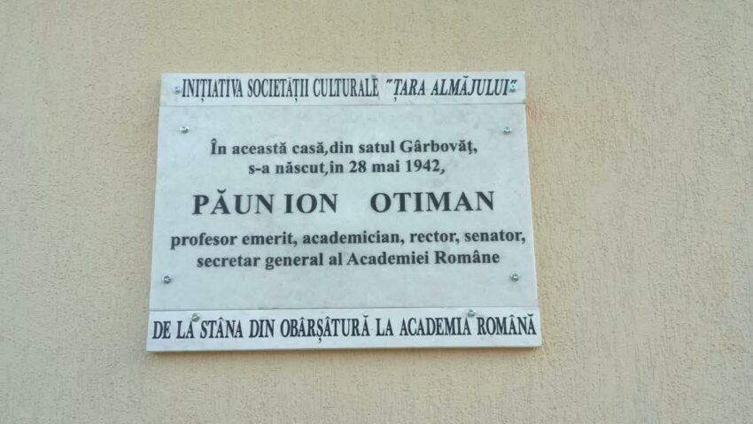 Casă memorială în Gârbovăț: dezvelirea şi sfinţirea plăcii dedicate locului naşterii academicianului Păun Ion Otiman