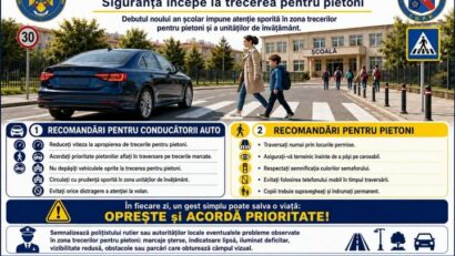 Polițiștii din Caraș-Severin intensifică acțiunile pentru siguranța pietonilor înainte de începerea școlii
