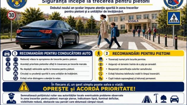 Polițiștii din Caraș-Severin intensifică acțiunile pentru siguranța pietonilor înainte de începerea școlii
