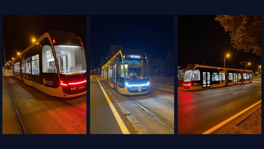 Primul tramvai scurt din noul lot de 10 vehicule a intrat în testele de omologare la Timișoara