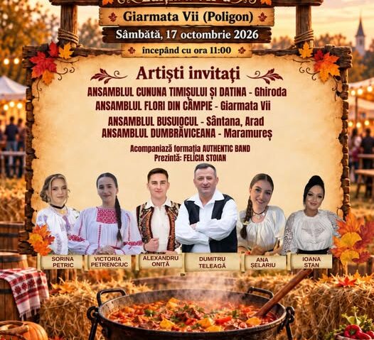 Festivalul Ceaunelor revine la Giarmata Vii pe 17 octombrie 2026. Bucate la ceaun și spectacole folclorice, la Poligon
