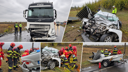 Caraş-Severin: accident mortal pe DN 6, la Jupa. Un tânăr de 28 de ani a murit după o coliziune frontală cu un TIR