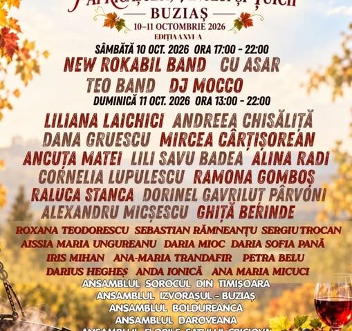 Festivalul Păpărașului, Vinului și Țuicii revine la Buziaș. Două zile de muzică, tradiții și gastronomie bănățeană