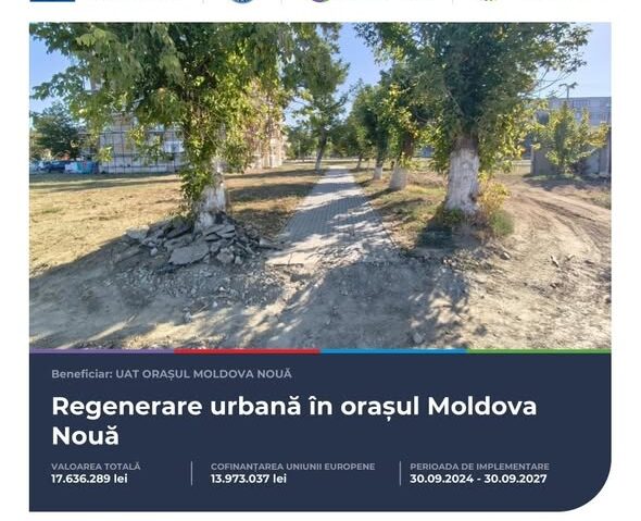 Lucrările de modernizare din Moldova Nouă avansează. Zona 2 intră într-o nouă etapă de transformare