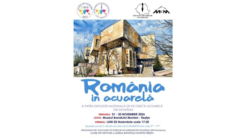 Expoziția Națională de Pictură în Acuarelă ajunge la Reșița. Lucrările artiștilor români, expuse la Muzeul Banatului Montan