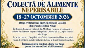 Moldova Nouă: Colectă de alimente neperisabile pentru copiii din Reșița