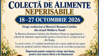 Moldova Nouă: Colectă de alimente neperisabile pentru copiii din Reșița