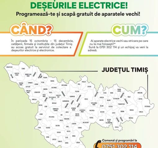 Lugoj: Colectare gratuită a deșeurilor electrice și electronice. Participanții pot câștiga premii
