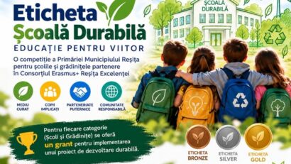 Primăria Reșița lansează „Eticheta Școală Durabilă”, un program pentru educație și protecția mediului