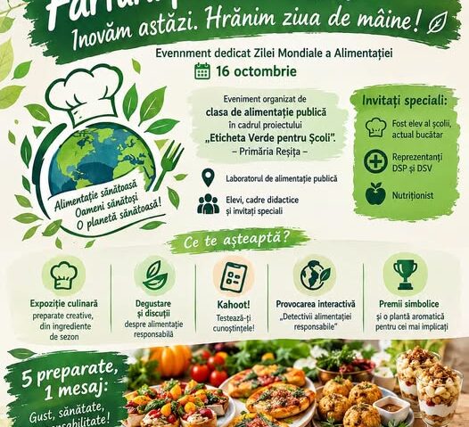 „Farfurii pentru viitor”, la Colegiul Economic al Banatului Montan din Reșița. Elevii învață despre alimentația sănătoasă și reducerea risipei alimentare