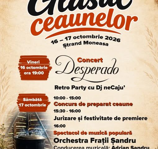 Festivalul „Glasul Ceaunelor” revine la Moneasa. Două zile de gastronomie tradițională, muzică și folclor