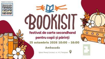 Festivalul Bookisit ajunge pentru prima dată la Timișoara, pe 25 octombrie 2026. Târg de cărți secondhand, ateliere gratuite pentru copii și donații pentru biblioteci