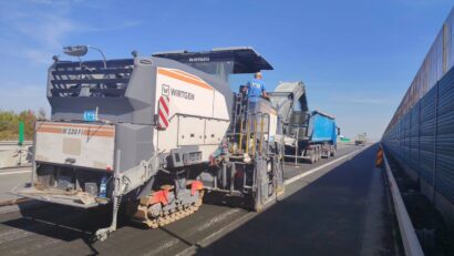 Lucrări pe autostrada A1, în județul Arad. Circulația se desfășoară bidirecțional pe o singură cale