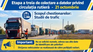 Recensământ rutier în Caraș-Severin şi Timiş: șoferii vor fi întrebați despre originea și destinația călătoriilor