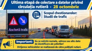 Studiu de trafic pe drumurile din vestul țării, pe 28 octombrie 2026