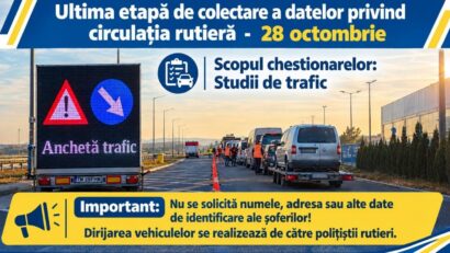 Studiu de trafic pe drumurile din vestul țării, pe 28 octombrie 2026